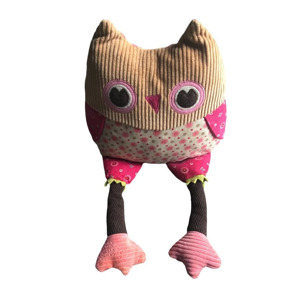 Pottery Barn Kids Owl Plush PENNY Stuffed Animal RARE Corduroy 9" sitting 7" leg